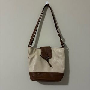 Style & Co Soft Leather-look Tan and Brown Crossbody/Shoulder Bag Purse EUC